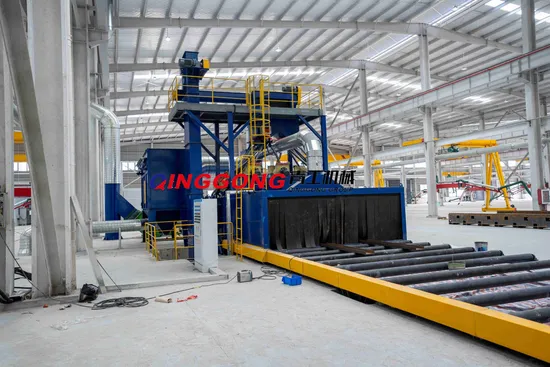 H Beam Weldments Roller Conveyor Through Wheel Abrator Shot Blasting Machine Equipment